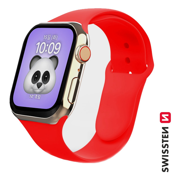 Swissten silikónový remienok pre Apple Watch 38-40, červená 46000102