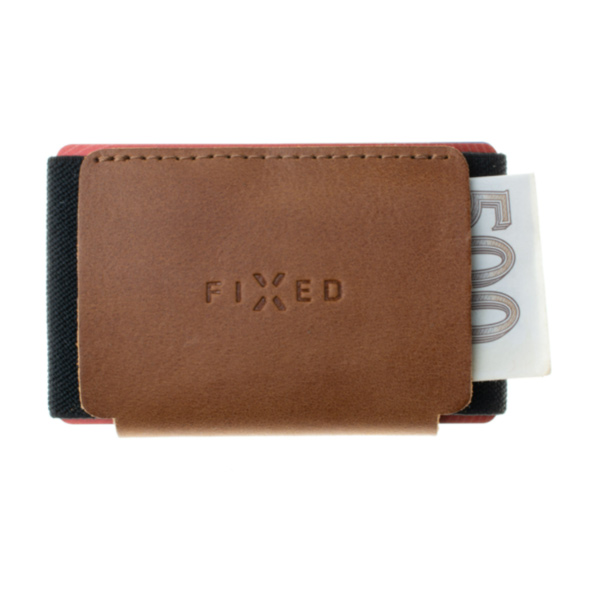 FIXED Smile Kožená peňaženka s inteligentným lokátorom, hnedá FIXSM-STN2-BRW
