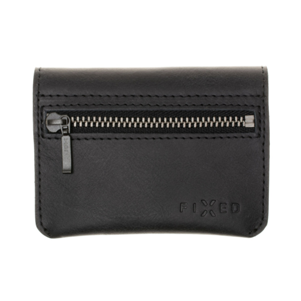 FIXED Smile Tripple Kožená peňaženka s inteligentným lokátorom, čierna FIXSM-TR2-BK