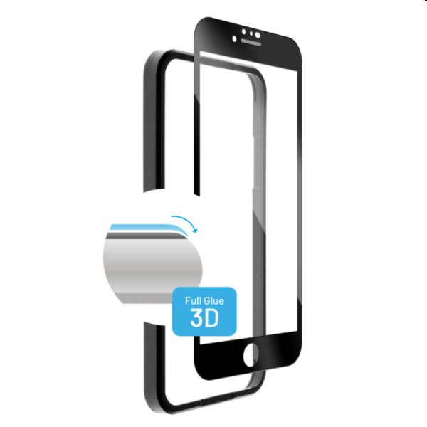 FIXED 3D ochranné tvrdené sklo pre Apple iPhone 7, 8, SE 20, SE 22, čierna FIXG3DA-100-BK