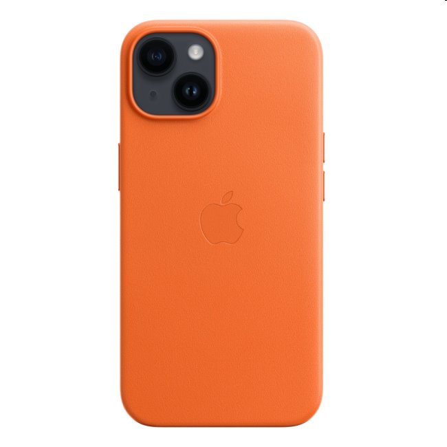 Kožený zadný kryt pre Apple iPhone 14 s MagSafe, oranžová MPP83ZMA