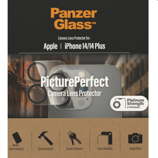 PanzerGlass ochranný kryt objektívu fotoaparátu pre Apple iPhone 14, 14 Plus 0399