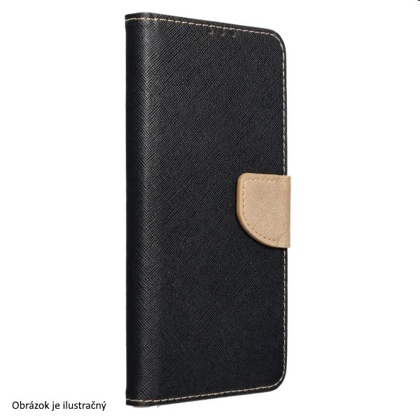 Knižkové puzdro FANCY Book pre Samsung Galaxy S22, čiernazlatá TEL133688