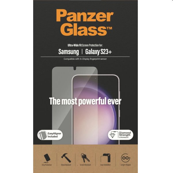 Ochranné sklo PanzerGlass UWF AB pre Samsung Galaxy S23 Plus, čierna 7316