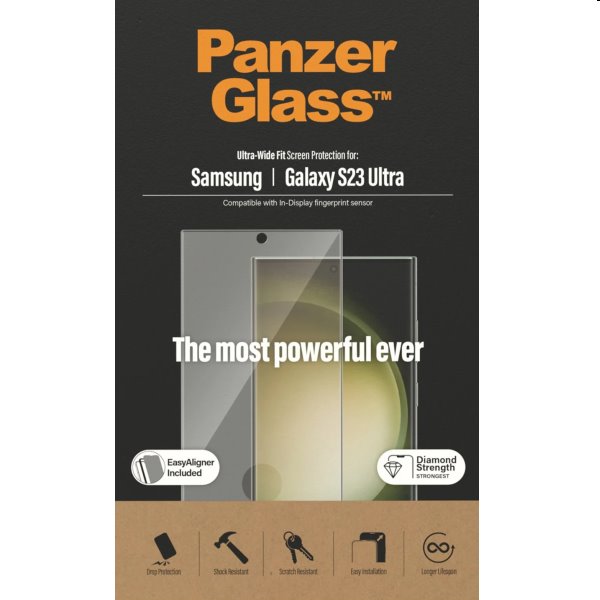 Ochranné sklo PanzerGlass UWF AB pre Samsung Galaxy S23 Ultra, čierna 7317