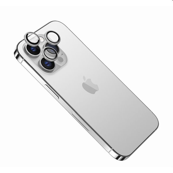 FIXED ochranné sklá šošoviek fotoaparátov pre Apple iPhone 11, 12, 12 mini, strieborná FIXGC2-558-SL