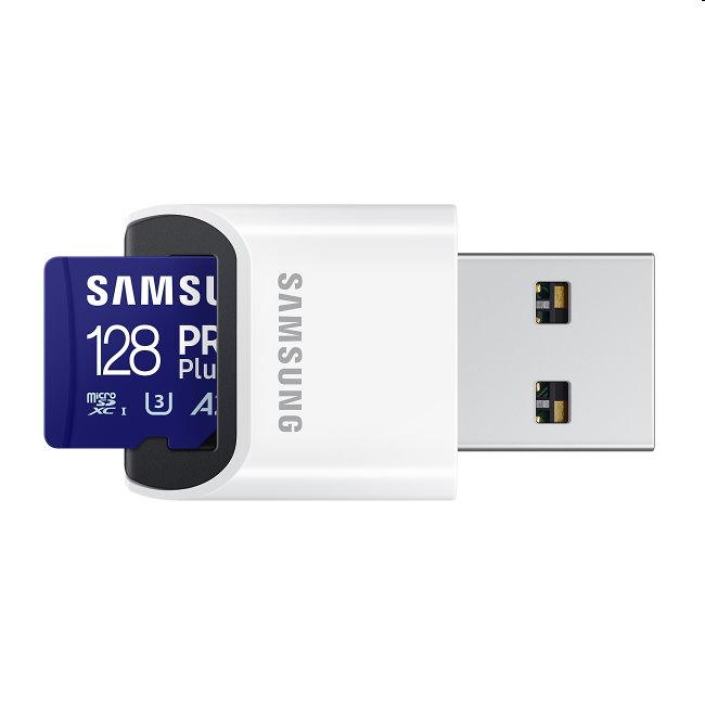 Samsung PRO Plus Micro SDXC 128 GB, USB adaptér MB-MD128SBWW