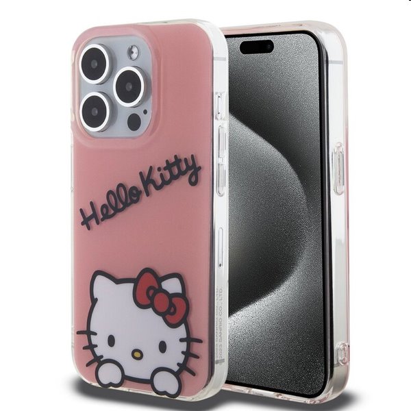 Zadný kryt Hello Kitty IML Daydreaming Logo pre Apple iPhone 15 Pro, ružová