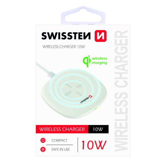Bezdrôtová nabíjačka Swissten 10 W, biela 22055501