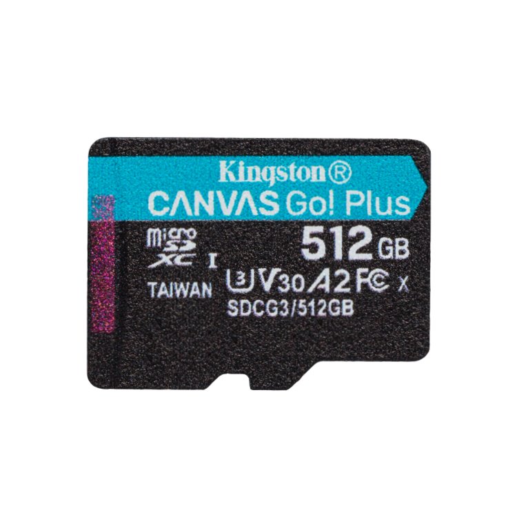 Kingston Canvas Go Plus Micro SDXC 512 GB, UHS-I U3 A2, Class 10 - rýchlosť 17090 MBs SDCG3512GBSP