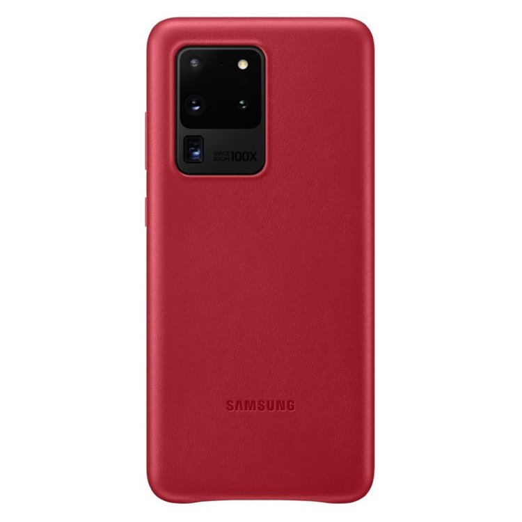 Zadný kryt Leather Cover pre Samsung Galaxy S20 Ultra, červená EF-VG988LREGEU