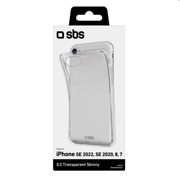 Zadný kryt SBS Skinny pre Apple iPhone SE 2022/SE 2020/8/7, transparentná