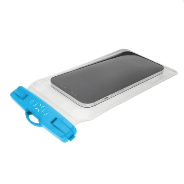 Vodeodolné plávajúce puzdro na mobil FIXED s kvalitným uzamykacím systémom a certifikáciou IPX8, modrá
