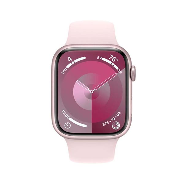 Apple Watch Series 9 GPS 45mm ružová , hliníkové puzdro so športovým remienkom svetlá ružová - S/M