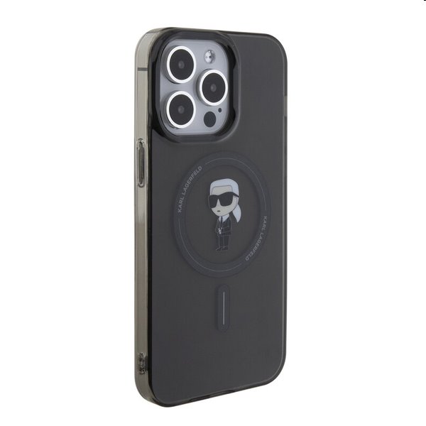 Zadný kryt Karl Lagerfeld IML Ikonik MagSafe pre Apple iPhone 15 Pro Max, čierna