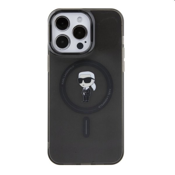 Zadný kryt Karl Lagerfeld IML Ikonik MagSafe pre Apple iPhone 15 Pro Max, čierna