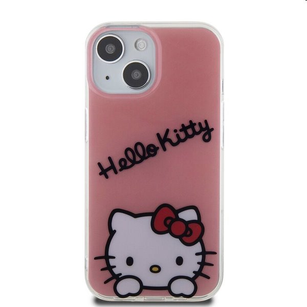 Zadný kryt Hello Kitty IML Daydreaming Logo pre Apple iPhone 15, ružová