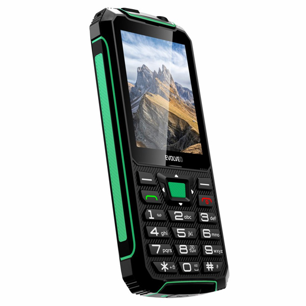 Evolveo StrongPhone W4, vodotesný odolný Dual SIM telefón, čierno-zelený