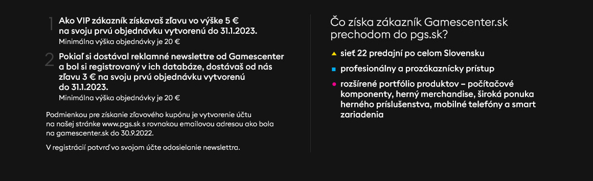 GAMECENTER SA STÁVA PGS - banner