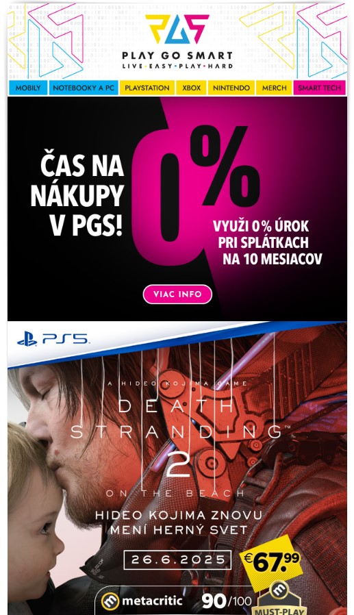 Nakupuj v PGS so splátkami na 10 mesiacov bez úroku! 🥰