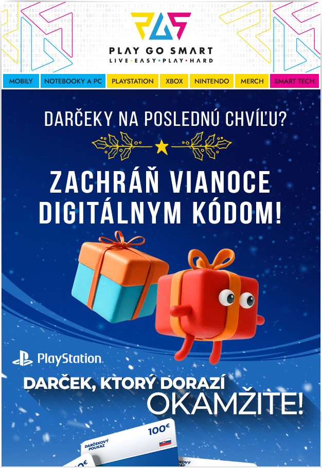 🎄 Stále hľadáš darček? Digitálne kódy pod stromček za pár minút! 🎄