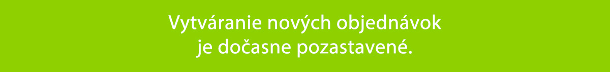 Vytváranie nových objednávok je dočasne pozastavené - banner