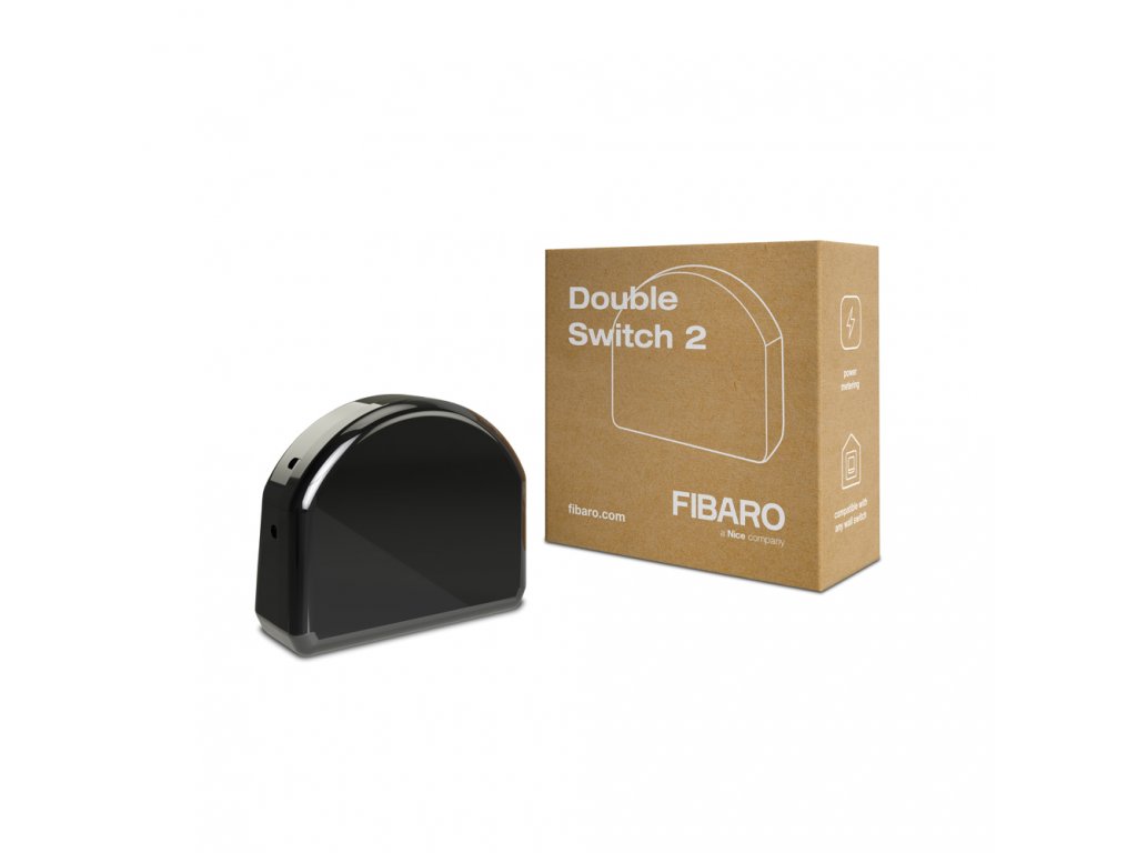 Fibaro Double Switch 2 , dvojspínač, 2 x 1,5 kW, čierna