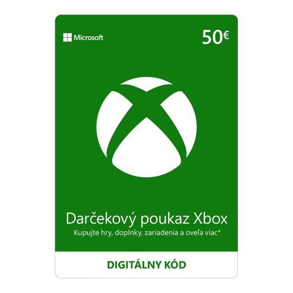 Xbox Store 50€ - digitálny darčekový poukaz