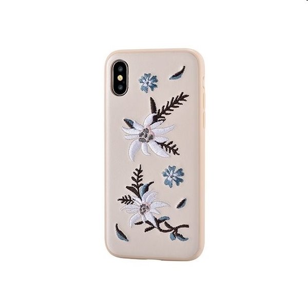 E-shop Zadný kryt Devia Flower Embroidery pre iPhone XXS, ružová DEV-305702