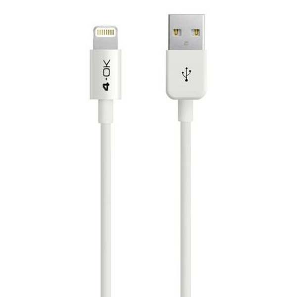 4-OK Data Charge Cable, white Licence for IPHONE 5, 5S, 5C, 6, iPod, iPad IPUSB5