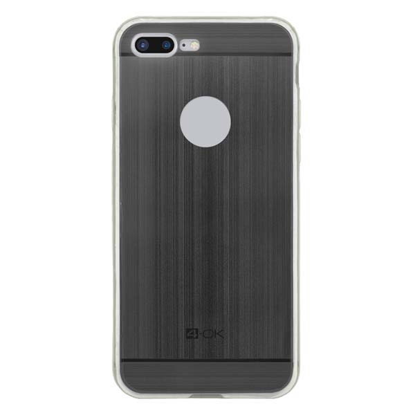 Puzdro 4-OK TPU Metal Case Pre iPhone 7 Plus, čierna