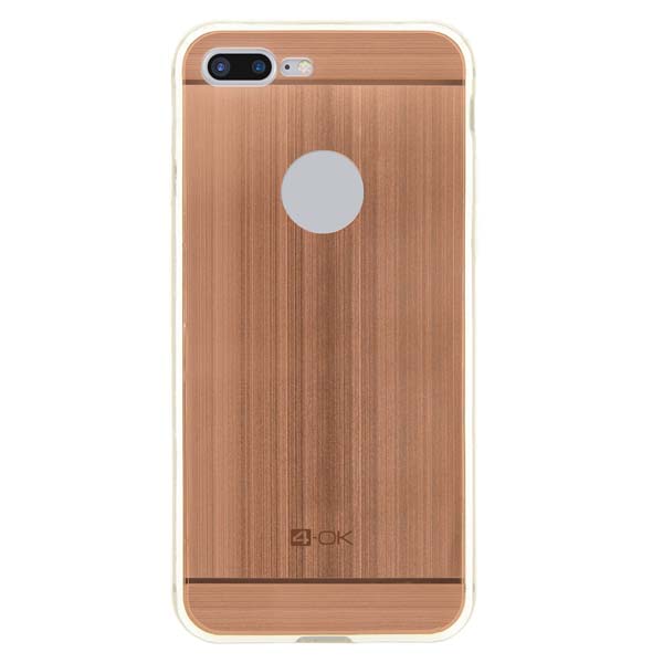 Puzdro 4-OK TPU Metal Case Pre iPhone 7 Plus, ružovo zlatá