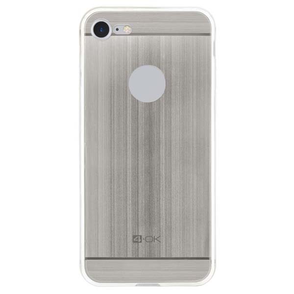 Puzdro 4-OK TPU Metal Case Pre iPhone 7, strieborná