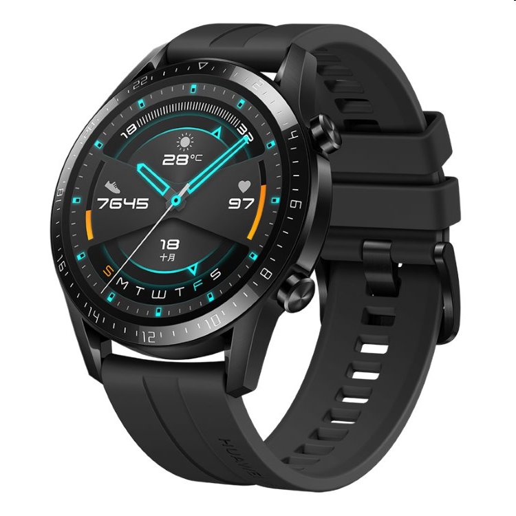 Huawei Watch GT2 Sport, 46mm, Matte Black, Trieda C - použité, záruka 12 mesiacov
