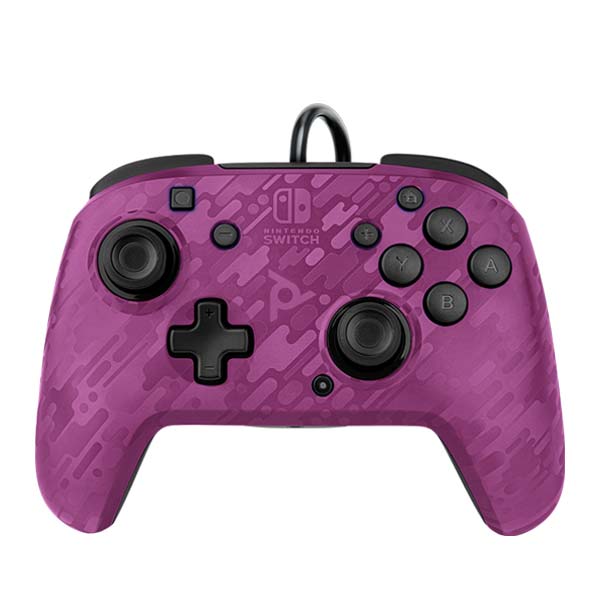 Káblový ovládač PDP Faceoff Deluxe+ Audio pre Nintendo Switch, Camo Purple 500-134-EU-CM05