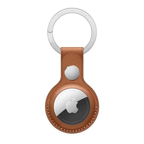 Kožené puzdro na kľúče pre Apple AirTag, sedlová hnedá