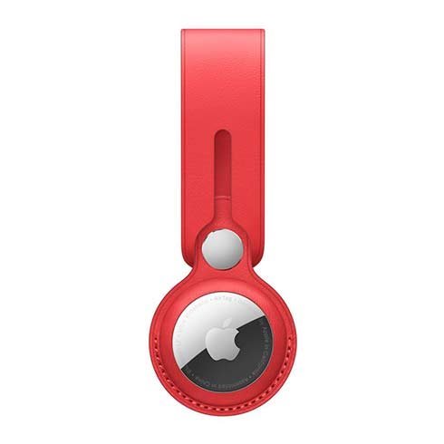 Apple AirTag Leather Loop, red
