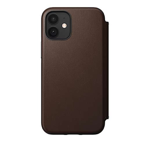 E-shop Púzdro Nomad Folio Leather kožené flipové puzdro iPhone 12 mini - hnedé NM21eR0H00