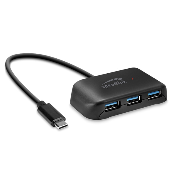 Speedlink Snappy Evo USB Hub, 4-Port, Type-C to USB 3.0, black SL-140202-BK