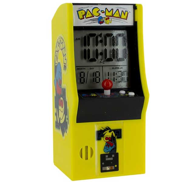 Hodiny s budíkom Arcade (PAC MAN)