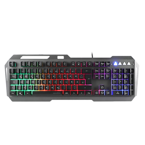 Speedlink Lunera Metal Rainbow Gaming Keyboard, black, US layout SL-670006-BK-US