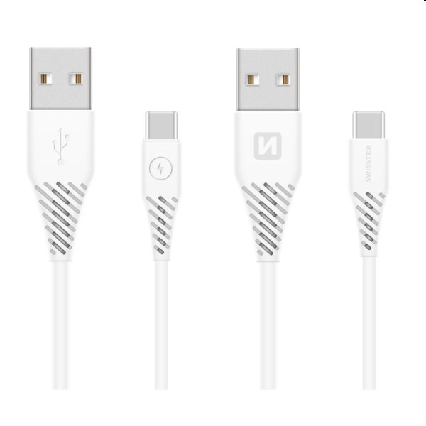 Swissten Data Cable Textile USB / USB-C 1,5 m, biely