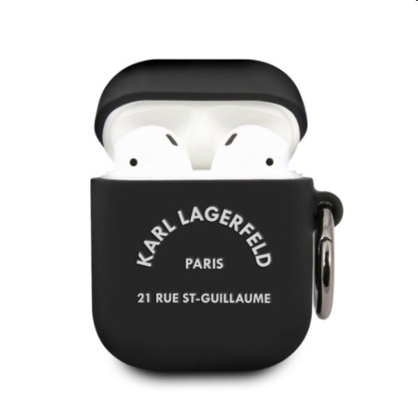 Karl Lagerfeld Rue St Guillaume silikónový obal pre Apple AirPods 12, čierny 57983103059