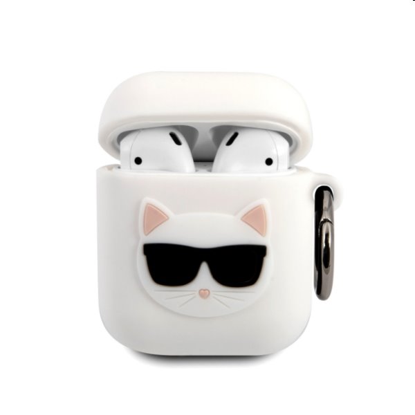 Karl Lagerfeld silikónový obal pre Apple AirPods 1/2, biely Karl Lagerfeld silikónový obal pre Apple AirPods 1/2, biely