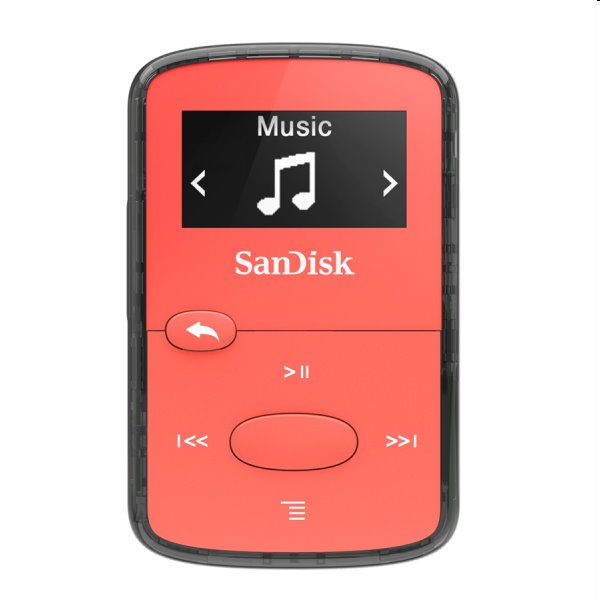 Prehrávač SanDisk MP3 Clip Jam 8 GB MP3, červený SDMX26-008G-E46R