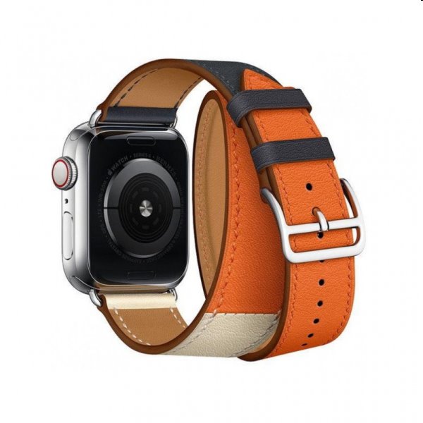 Remienok z teľacej kože (dlhý) COTEetCI pre Apple Watch 38/40/41m, modro/oranžový