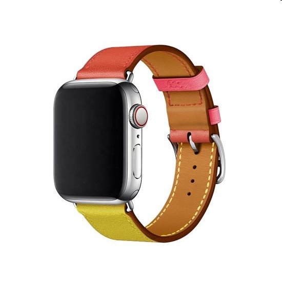 Remienok z teľacej kože (krátky) COTEetCI pre Apple Watch 384041mm, oranžovoružový WH5260-40-ACR
