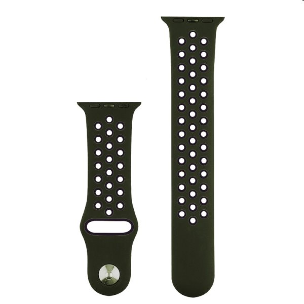 Silikónvý remienok COTEetCI Sports Dot pre Apple Watch 38/40/41mm, zeleno-čierny