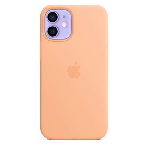 Apple iPhone 12 mini Silicone Case with MagSafe, cantaloupe