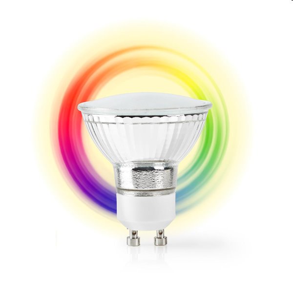 Nedis SMART LED žiarovka WIFILC10CRGU10, GU10, farebná/biela
